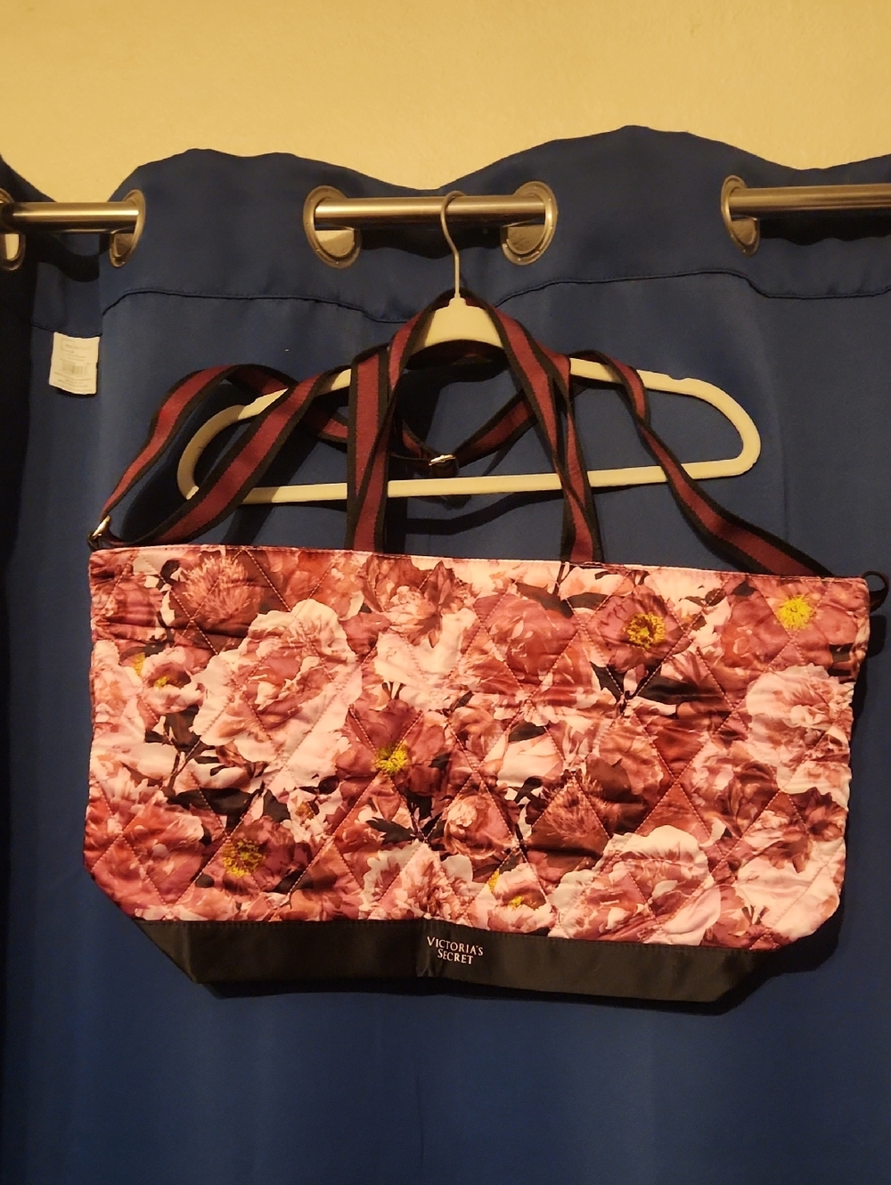 Victoria's Secret Rose-Print Quilted Pink Floral Tote
